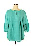 Isaac Mizrahi LIVE! 100% Cotton Blue 3/4 Sleeve Blouse Size 16 - photo 1