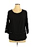 Merona 100% Polyester Black 3/4 Sleeve Blouse Size XL - photo 1
