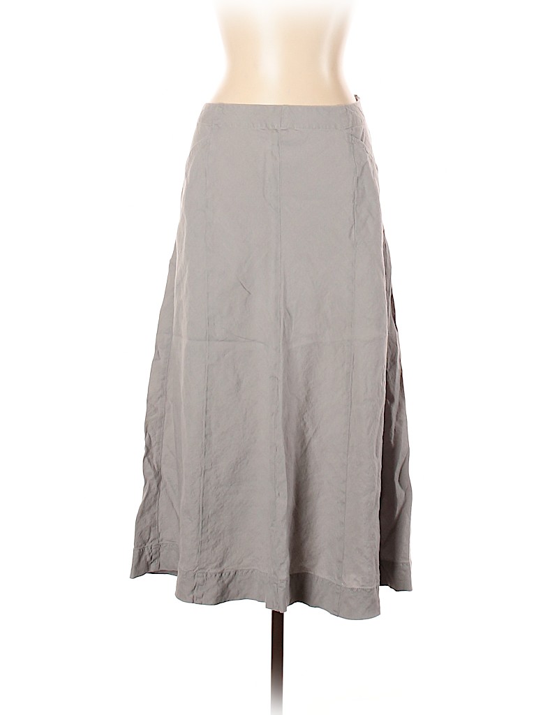 J.jill 100% Linen Gray Casual Skirt Size L - photo 1