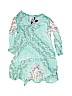 Cool Change Kids 100% Rayon Print Teal Long Sleeve Top Size 8 - photo 1