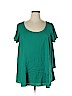 Lands' End 100% Polyester Green Short Sleeve Blouse Size 1X - photo 1
