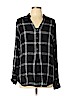 Lord & Taylor 100% Rayon Black Long Sleeve Button-Down Shirt Size L - photo 1