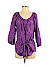 Rebecca Taylor 100% Silk Purple 3/4 Sleeve Silk Top Size 6 - photo 1