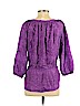 Rebecca Taylor 100% Silk Purple 3/4 Sleeve Silk Top Size 6 - photo 2