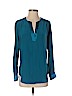 Amanda Uprichard 100% Silk Blue Long Sleeve Silk Top Size P (petite) - photo 1