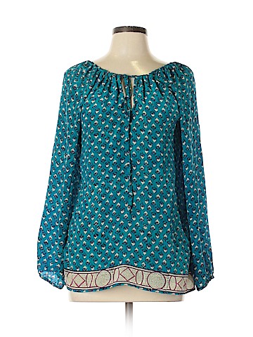 Tolani Long Sleeve Silk Top (view 1)