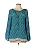Tolani 100% Silk Teal Long Sleeve Silk Top Size L - photo 1