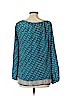 Tolani 100% Silk Teal Long Sleeve Silk Top Size L - photo 2