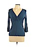 Ann Taylor Factory Blue 3/4 Sleeve Top Size L (petite) - photo 1