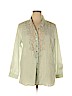 Soft Surroundings Green Long Sleeve Button-Down Shirt Size XL (petite) - photo 1