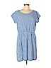 Gap 100% Rayon Blue Casual Dress Size L (petite) - photo 1