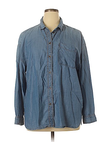 American Eagle Outfitters Long Sleeve Button-Down Shirt (view 1)
