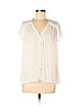 H&M 100% Polyester White Short Sleeve Blouse Size 6 - photo 1