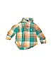 Baby Gap 100% Cotton Plaid Green Long Sleeve Button-Down Shirt Size 12-18 mo - photo 1