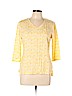 Ruff Hewn 100% Cotton Yellow 3/4 Sleeve T-Shirt Size L (petite) - photo 1
