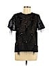 Prabal Gurung 100% Silk Black Short Sleeve Silk Top Size 6 - photo 1