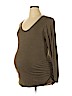 Old Navy - Maternity 100% Polyester Green Long Sleeve T-Shirt Size XL - photo 1