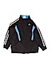 Adidas 100% Polyester Stripes Black Track Jacket Size 7 - photo 1