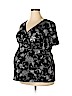 Motherhood 100% Polyester Black Short Sleeve Blouse Size 1X - photo 1