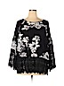 Curations 100% Viscose Black 3/4 Sleeve Blouse Size XL - photo 1