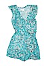 Justice 100% Rayon Print Blue Dress Size 14 - photo 1