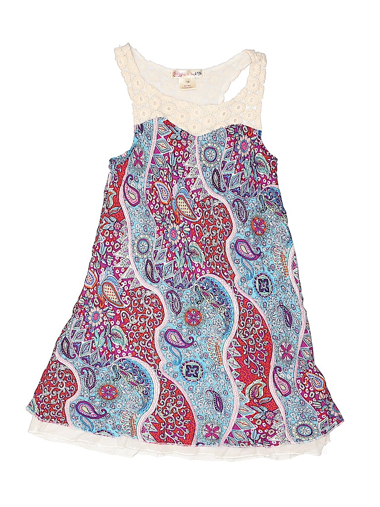 Ragdoll & Rockets 100% Rayon Print Blue Dress Size 16 - photo 1