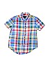 Ralph Lauren 100% Cotton Plaid Blue Short Sleeve Button-Down Shirt Size 6 - photo 1