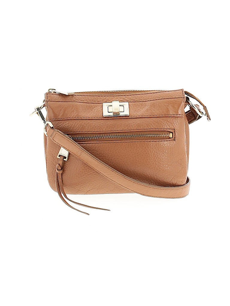 Calvin Klein 100% Leather Solid Tan Leather Crossbody Bag One Size - 77 ...