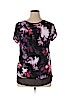Simply Vera Vera Wang 100% Rayon Black Short Sleeve Top Size XL (petite) - photo 2