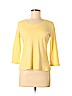 Karen Scott 100% Cotton Yellow 3/4 Sleeve T-Shirt Size M (petite) - photo 1