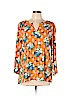 Crosby 100% Polyester Orange 3/4 Sleeve Blouse Size L - photo 1