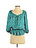 Cynthia Steffe 100% Polyester Teal 3/4 Sleeve Blouse Size XS - photo 1