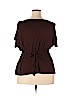 Beverly Drive 100% Rayon Brown Short Sleeve Top Size 2X - photo 2