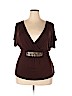 Beverly Drive 100% Rayon Brown Short Sleeve Top Size 2X - photo 1