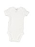 Child of Mine by Carter's 100% Cotton Solid White Short Sleeve Onesie Size 3-6 mo - photo 1
