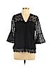 Somerset by Alice Temperley 100% Polyester Black 3/4 Sleeve Blouse Size 10 - photo 1