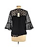 Somerset by Alice Temperley 100% Polyester Black 3/4 Sleeve Blouse Size 10 - photo 2