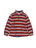 Hanna Andersson 100% Polyester Stripes Red Fleece Jacket Size 110 cm / US 5-6 - photo 1