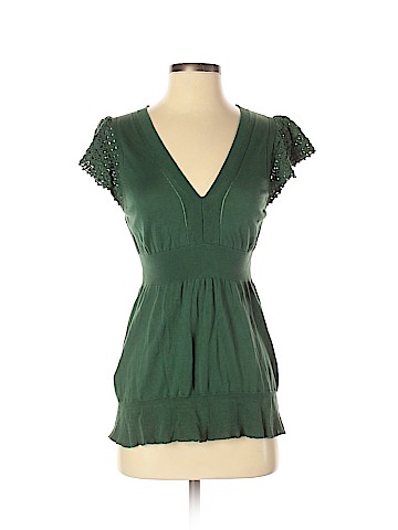 BCBGMAXAZRIA Short Sleeve Silk Top (view 1)