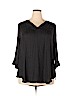 Torrid 100% Polyester Black 3/4 Sleeve Blouse Size 2X Plus (2) - photo 1