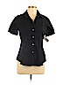 Theory Black Short Sleeve Button-Down Shirt Size L - photo 1