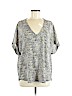 Lush 100% Polyester Gray Short Sleeve Blouse Size M - photo 1