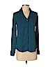 Express 100% Polyester Teal Long Sleeve Button-Down Shirt Size XS - photo 1