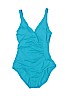 Jantzen Teal One Piece Swimsuit Size 10 - photo 1