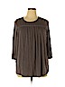 Suzanne Betro Gray 3/4 Sleeve Top Size XL - photo 1