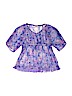 Justice Solid Purple Short Sleeve Blouse Size 10 - photo 1