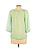Ann Taylor LOFT 100% Polyester Green 3/4 Sleeve Blouse Size M (petite) - photo 2