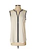 Vince Camuto 100% Polyester White Sleeveless Blouse Size XS - photo 1