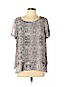 Diva by Dana Buchman 100% Polyester Gray Short Sleeve Blouse Size L - photo 1