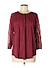 Lucky Brand Burgundy 3/4 Sleeve Blouse Size M - photo 1
